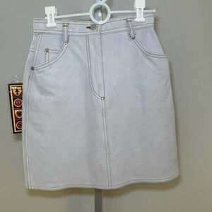 NWT‎ Braefair Leather white suede leather skirt size 6 Style D95314
